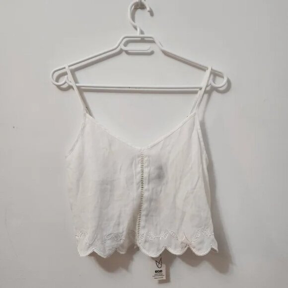 MinkPink Castaway Ivory Embroidered Two Piece Cami Top and Shorts Set Small b113 - Picture 7 of 16